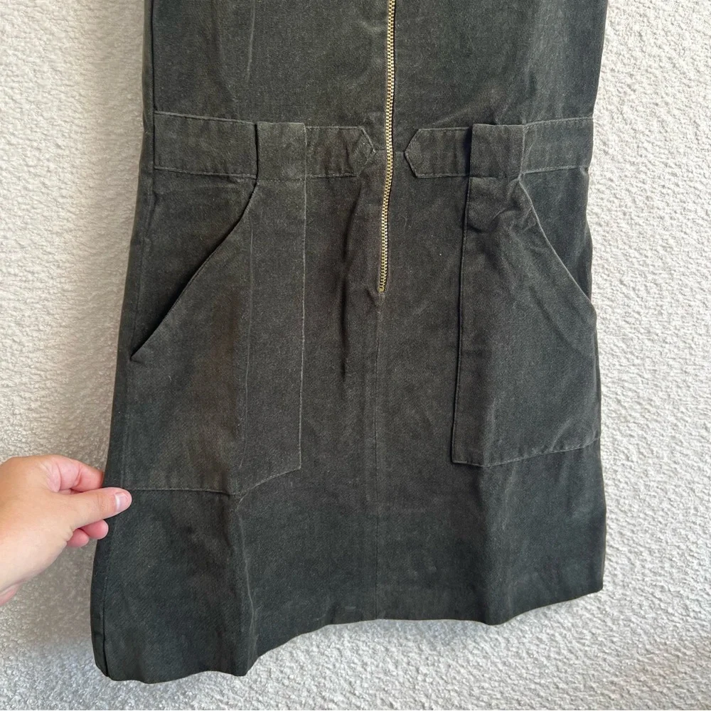 Zara Girls Velvet Sleeveless Pinafore Jumper Dress Dark Green Size 11/12‎ Years